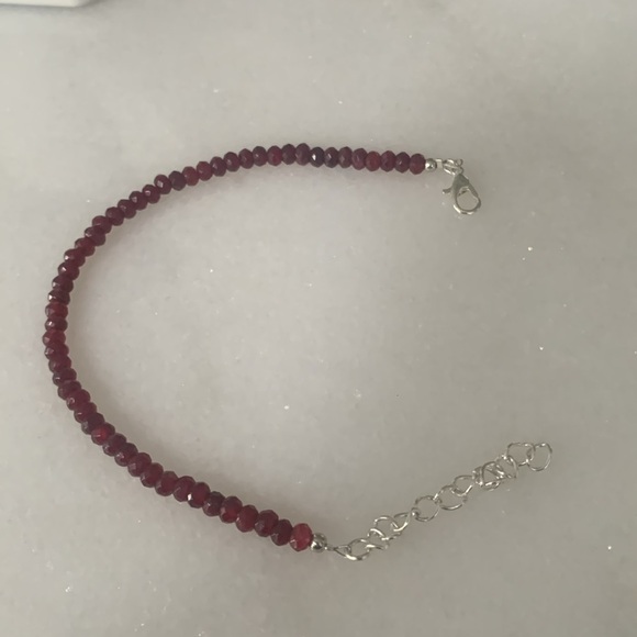 ✨ NEW Real Ruby Tennis Bracelet ✨ Adjustable 7-9” | Sterling Silver Plated - Picture 6 of 7